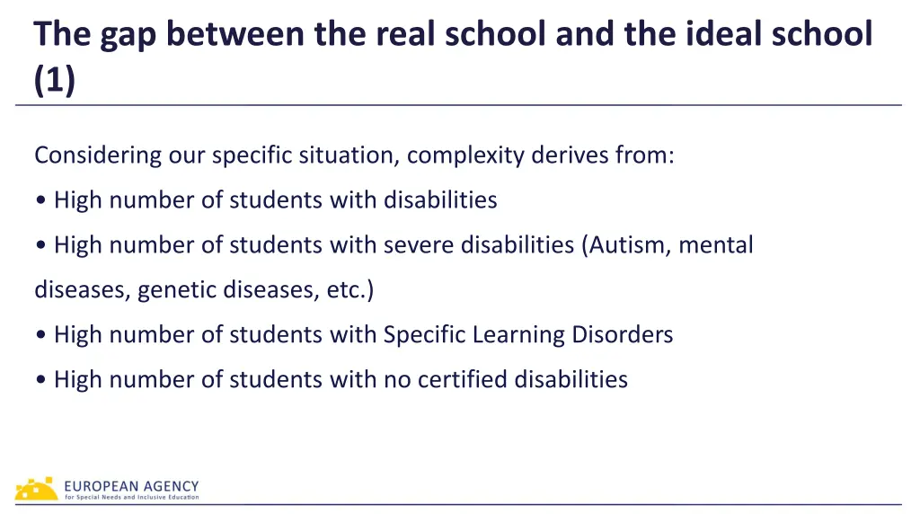 the gap between the real school and the ideal