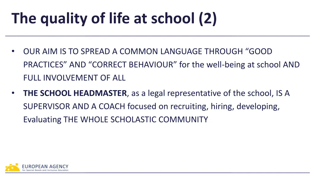 the quality of life at school 2