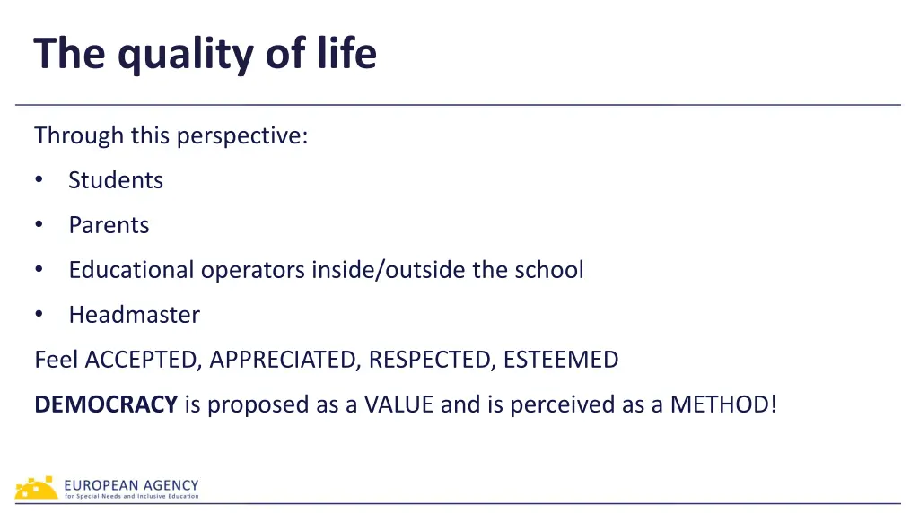 the quality of life