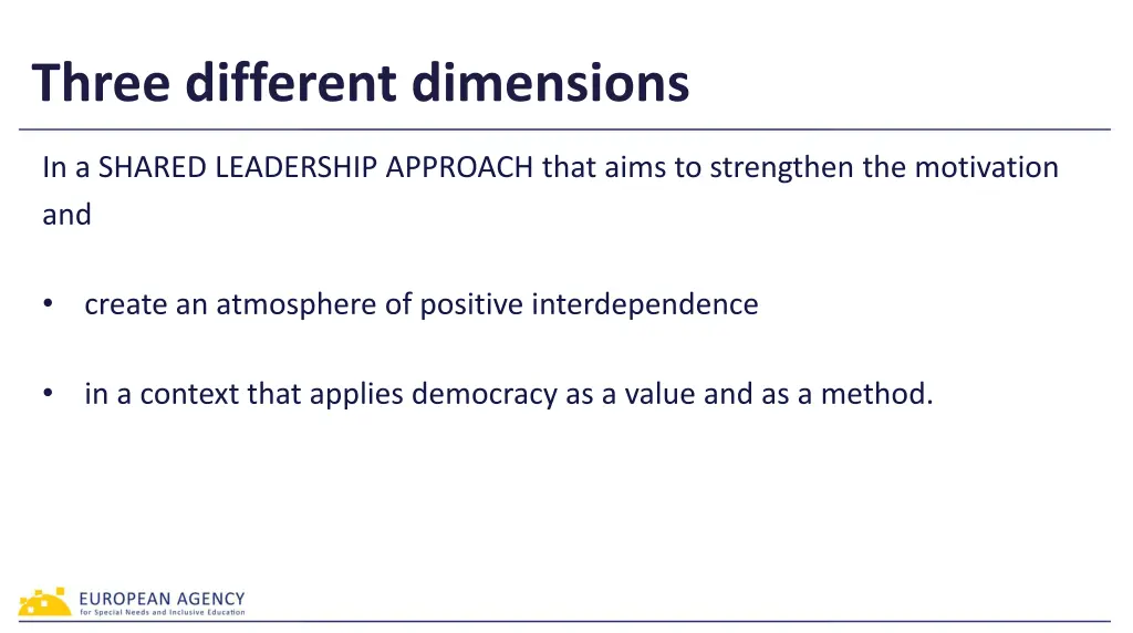 three different dimensions