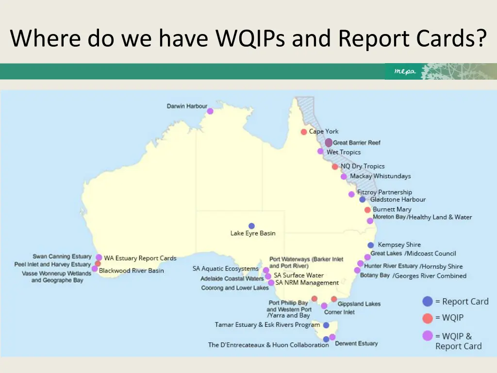 where do we have wqips and report cards