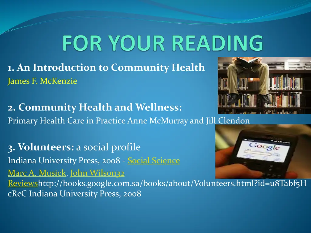 1 an introduction to community health james