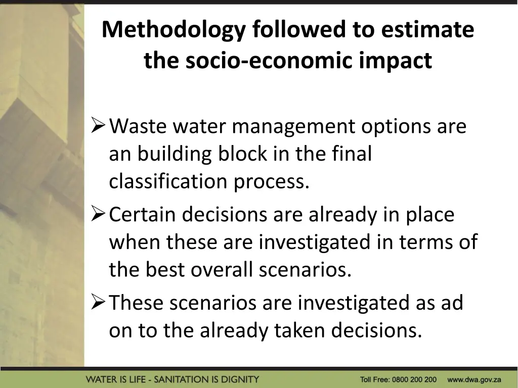 methodology followed to estimate the socio