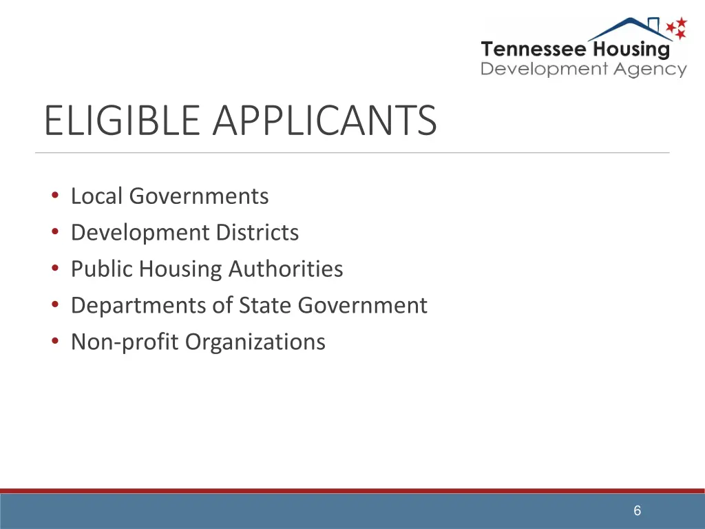 eligible applicants