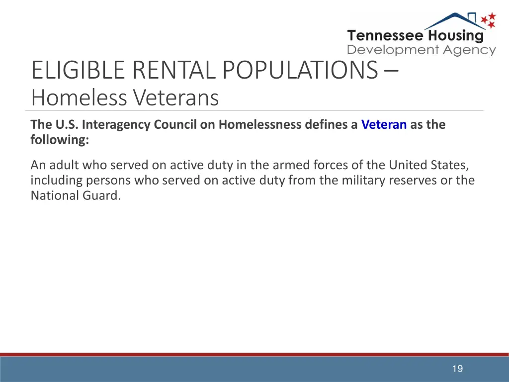 eligible rental populations homeless veterans 2