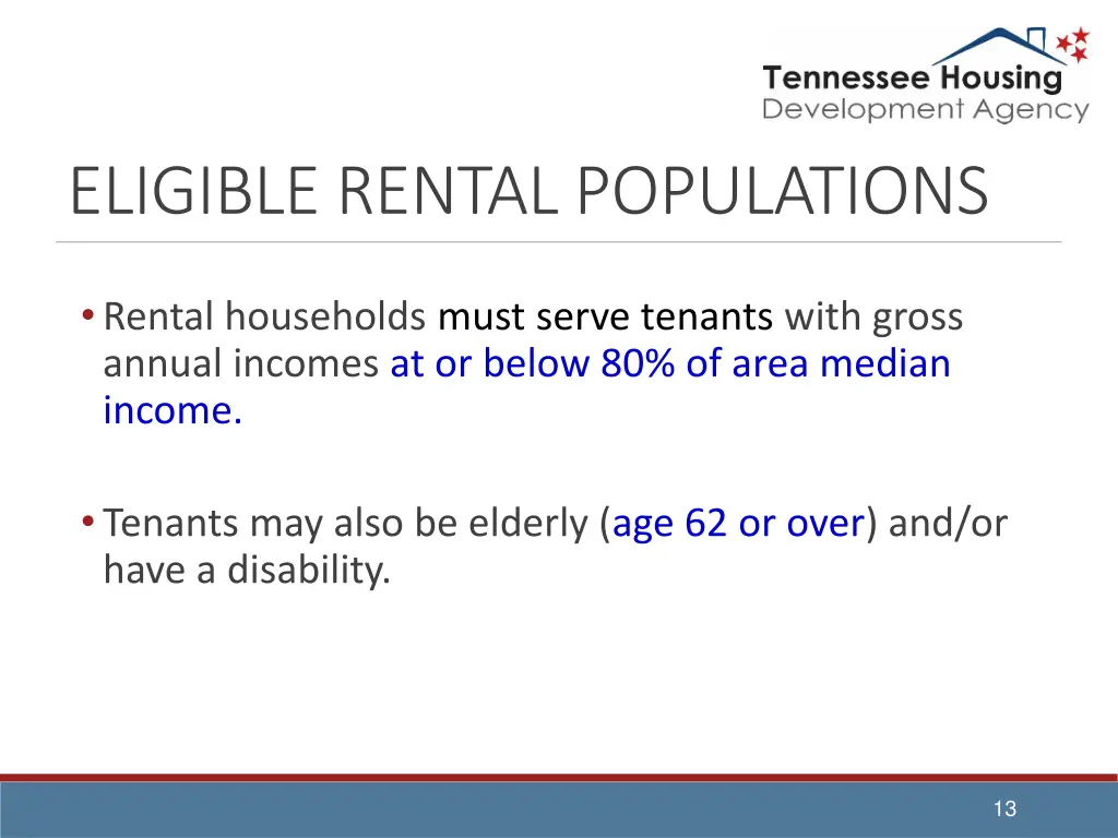 eligible rental populations