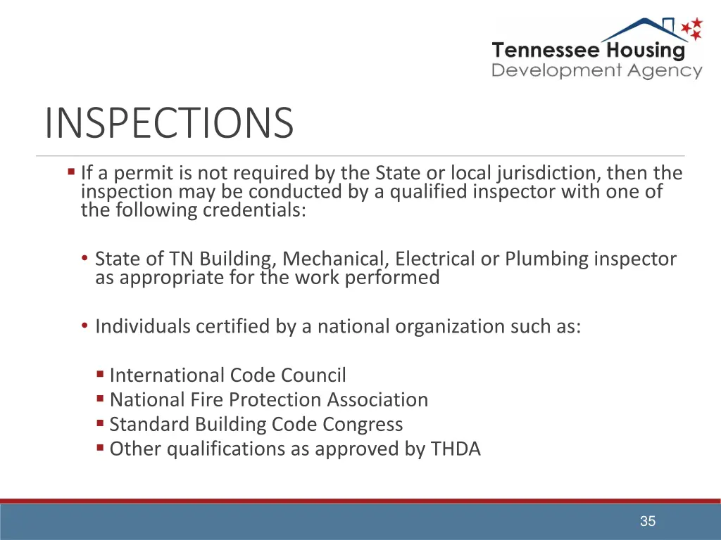inspections if a permit is not required