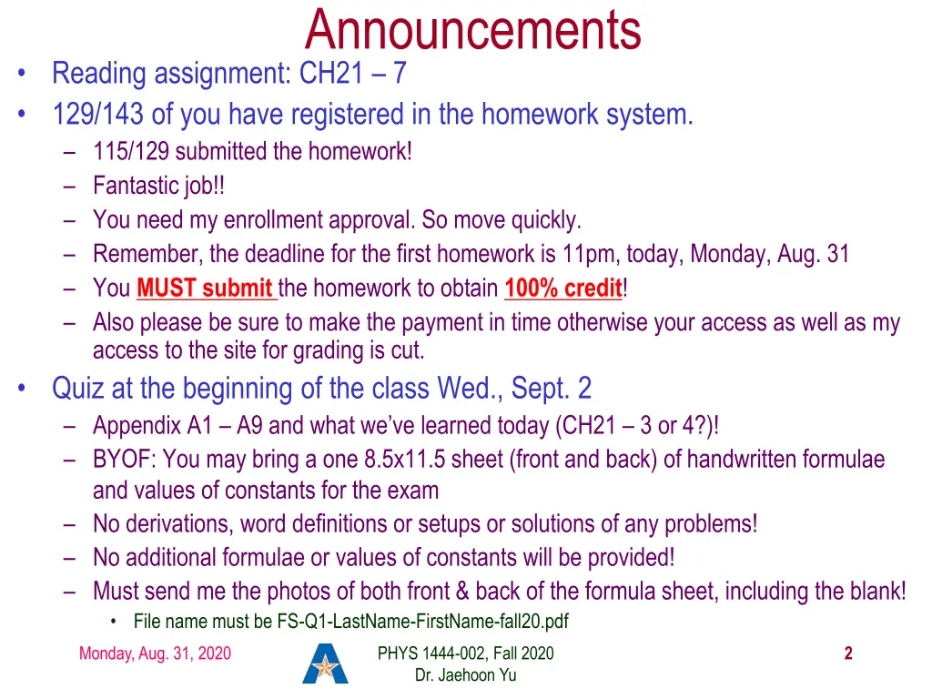 announcements