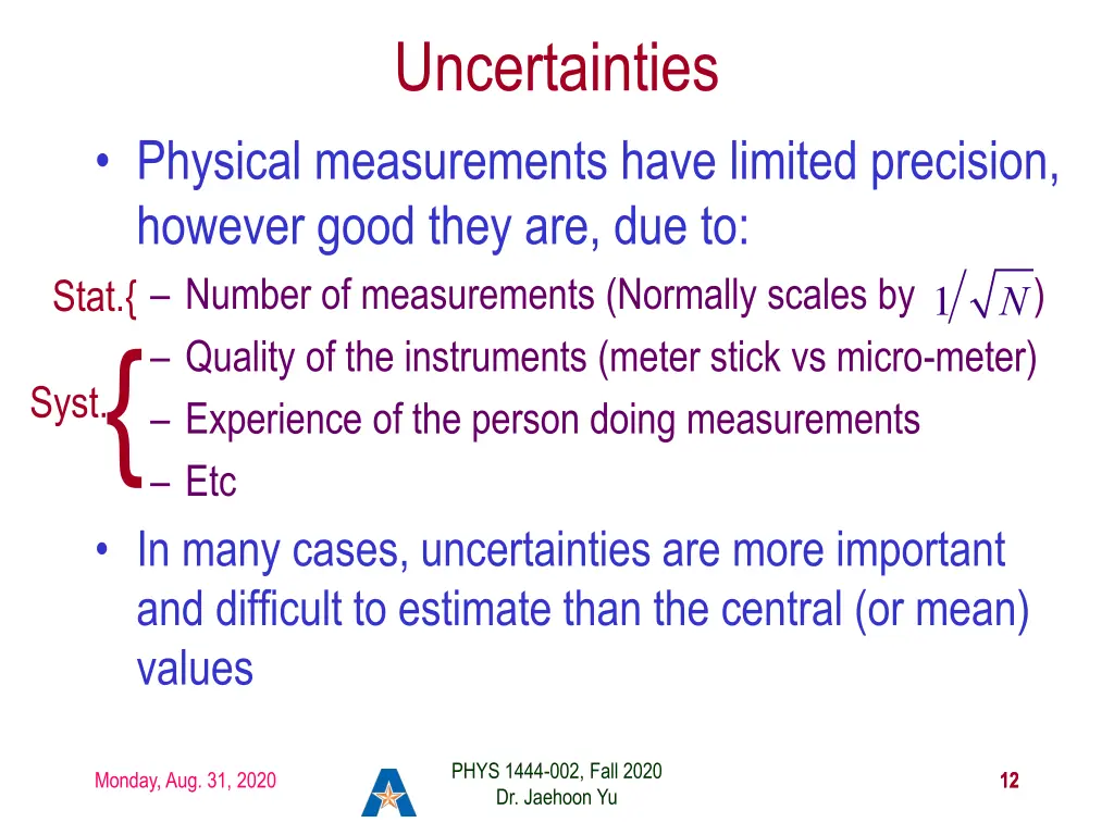 uncertainties