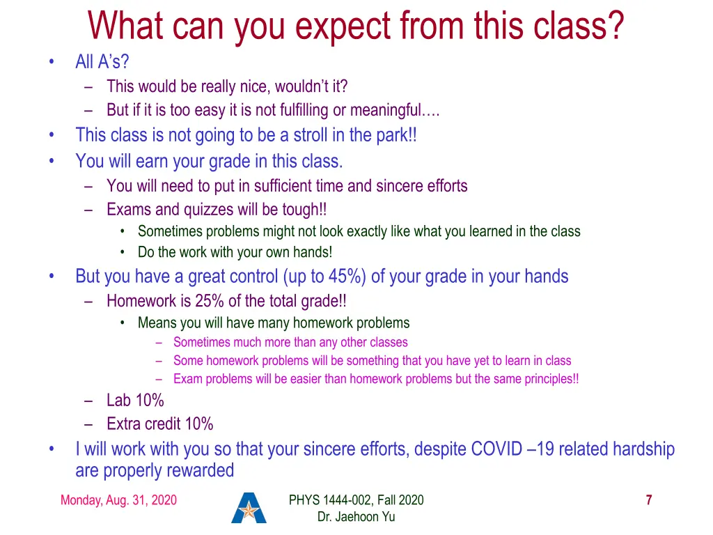 what can you expect from this class all a s this