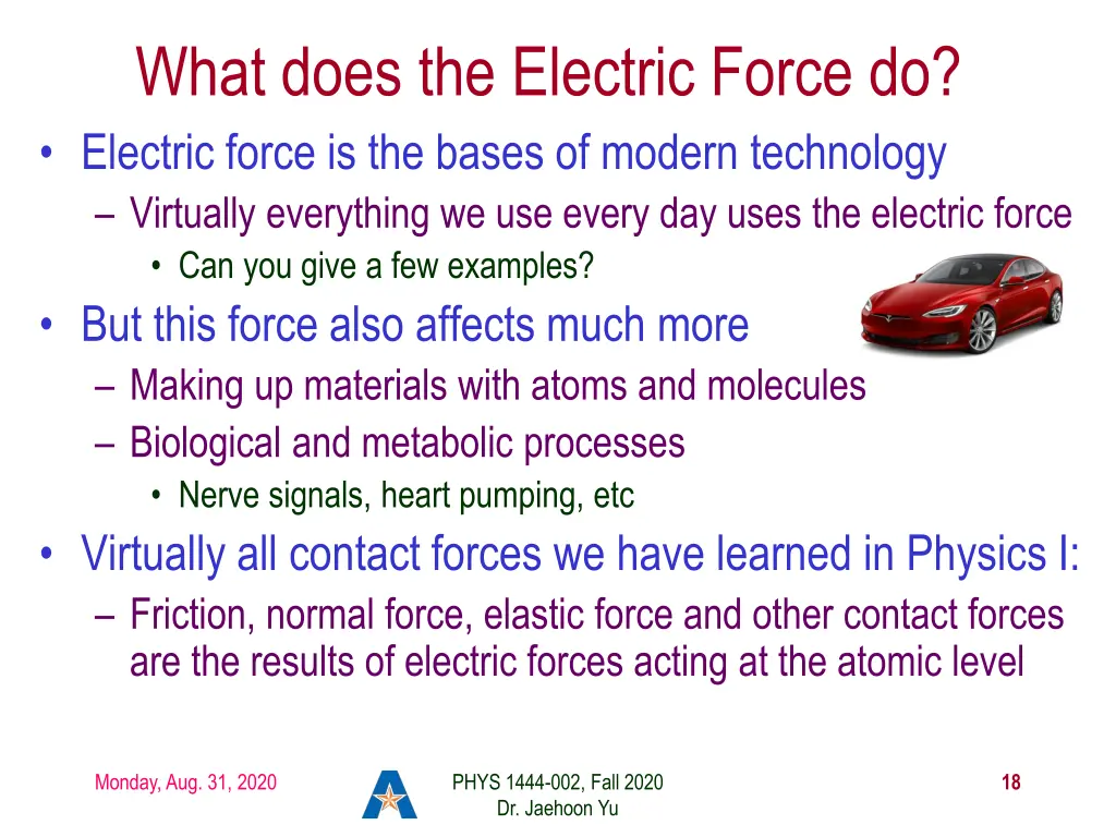 what does the electric force do electric force