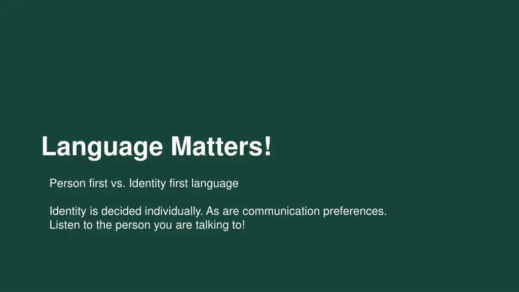 language matters