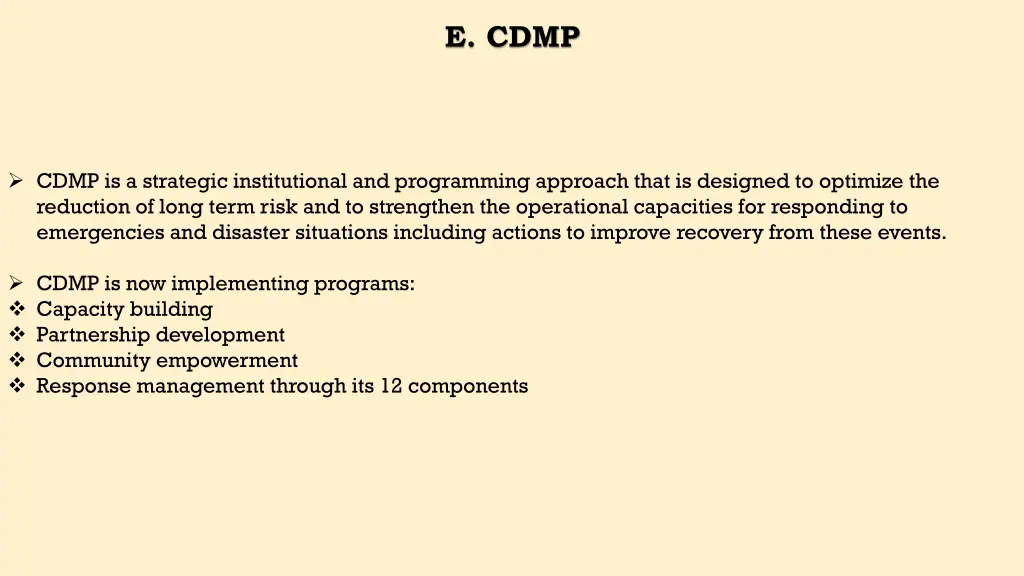 e cdmp