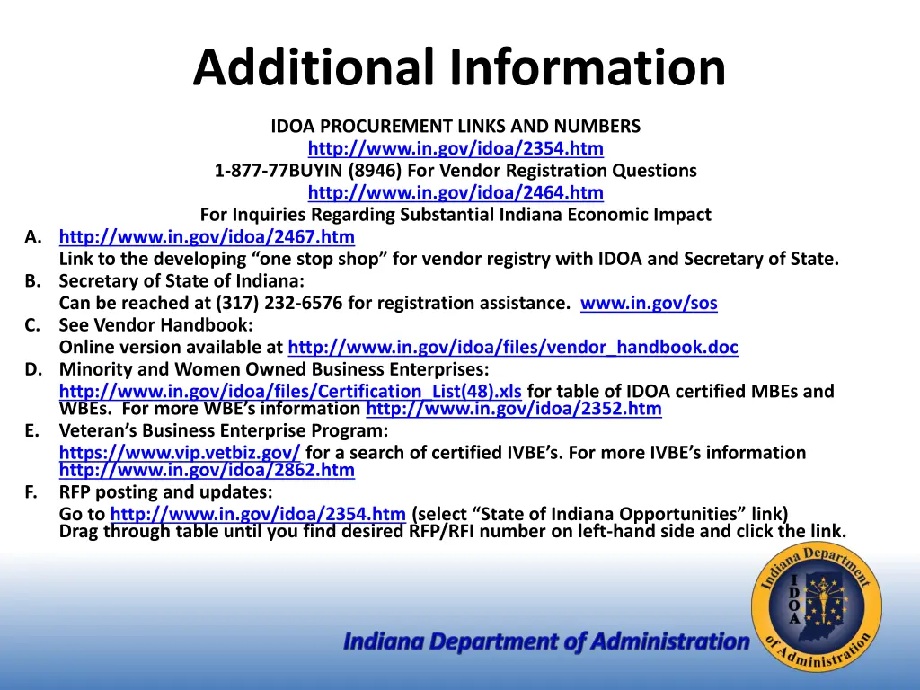 additional information