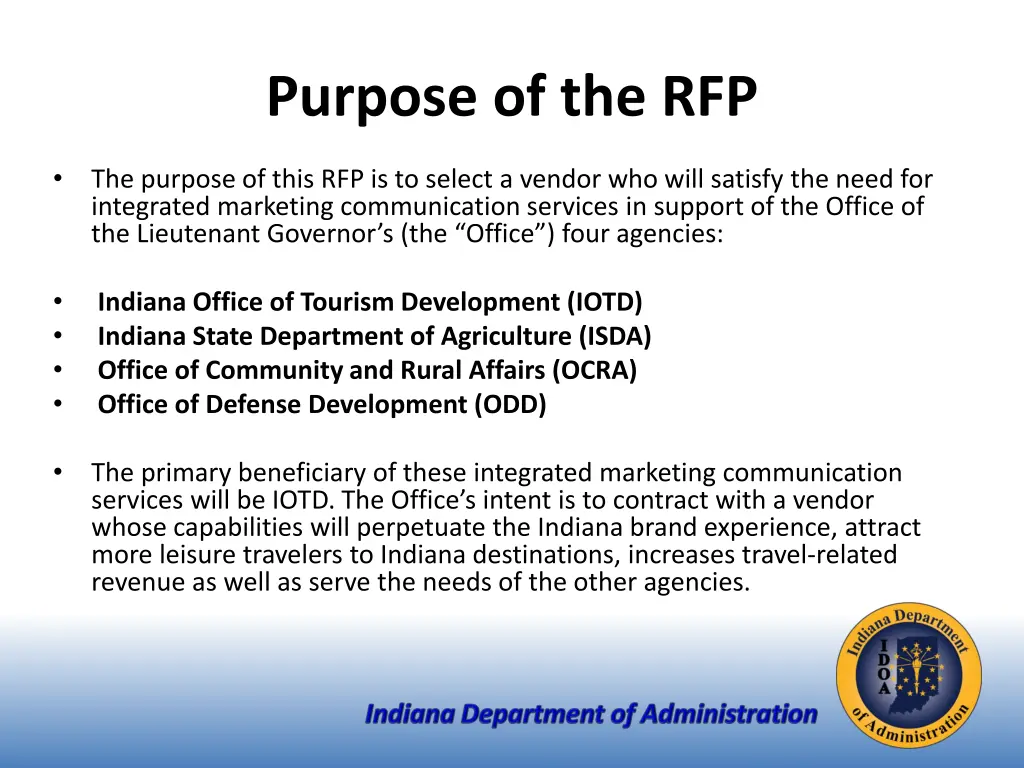 purpose of the rfp