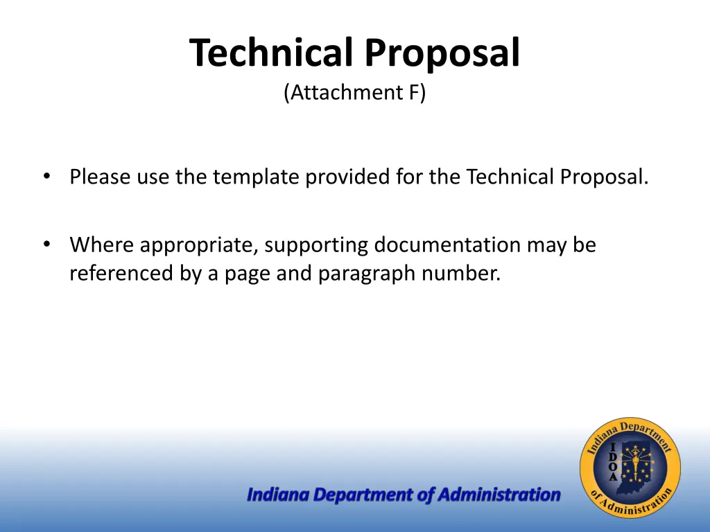 technical proposal attachment f