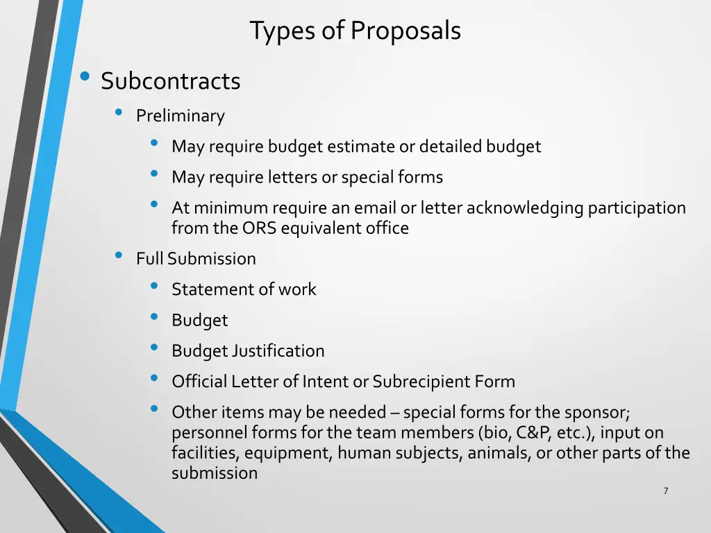 types of proposals 3