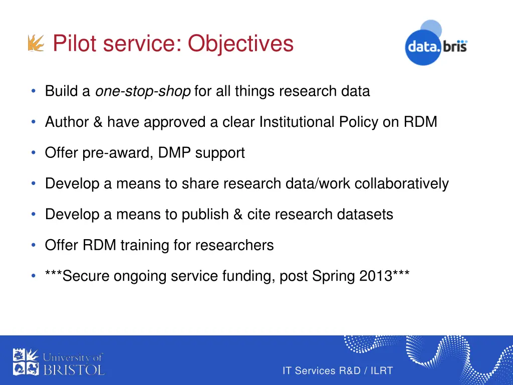 pilot service objectives