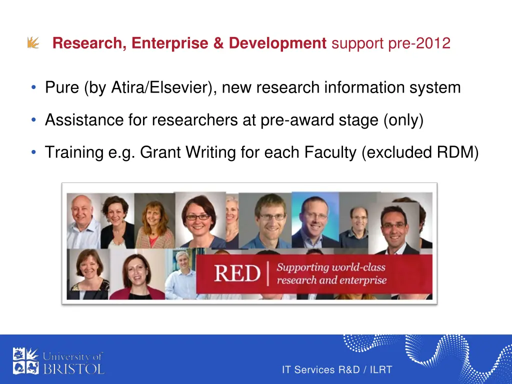 research enterprise development support pre 2012