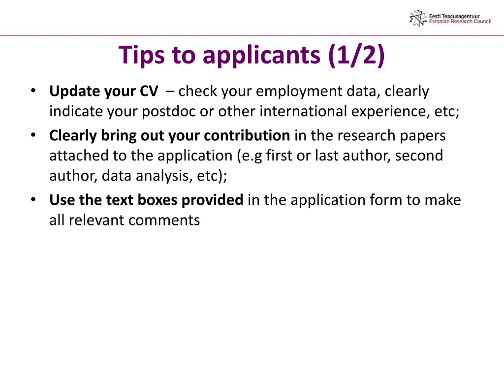 tips to applicants 1 2