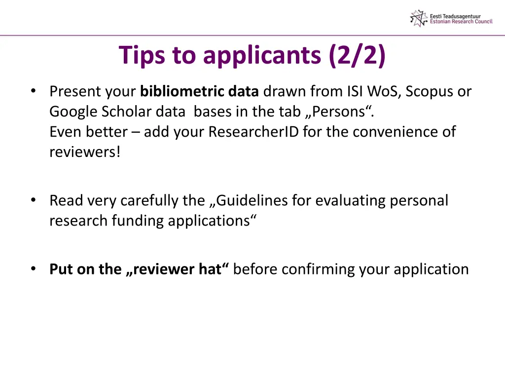 tips to applicants 2 2