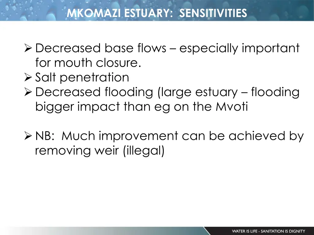 mkomazi estuary sensitivities