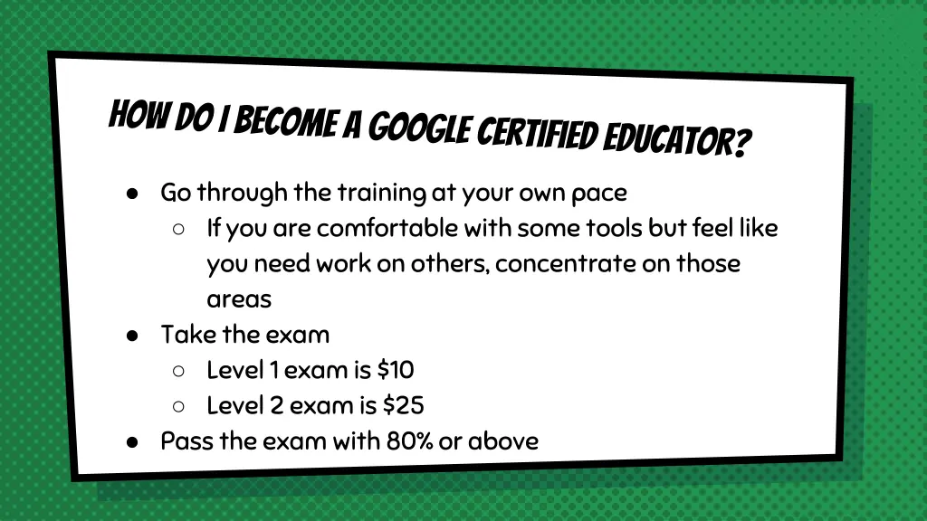 go through the training at your own pace