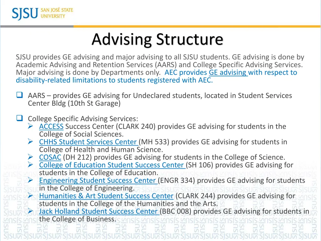 advising structure