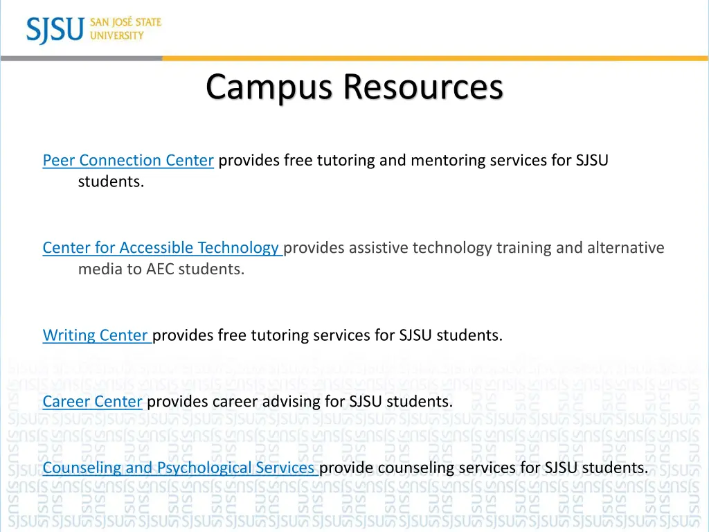 campus resources