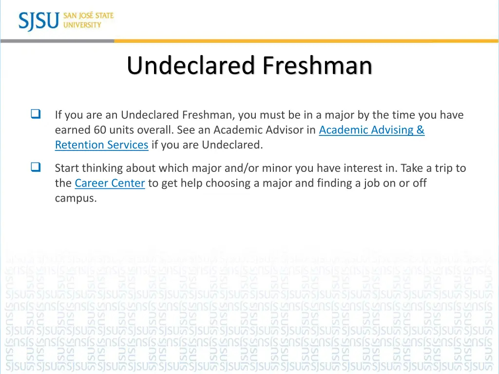 undeclared freshman
