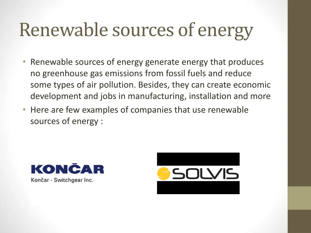 renewable sources of energy