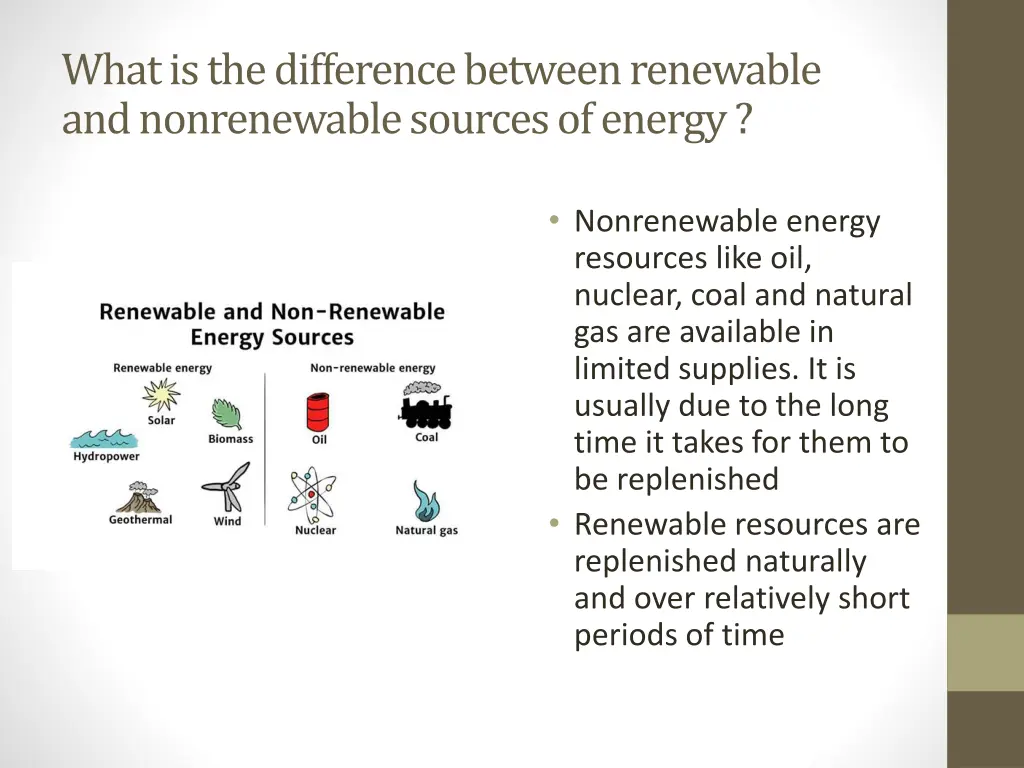 what is the difference between renewable