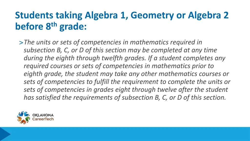 students taking algebra 1 geometry or algebra