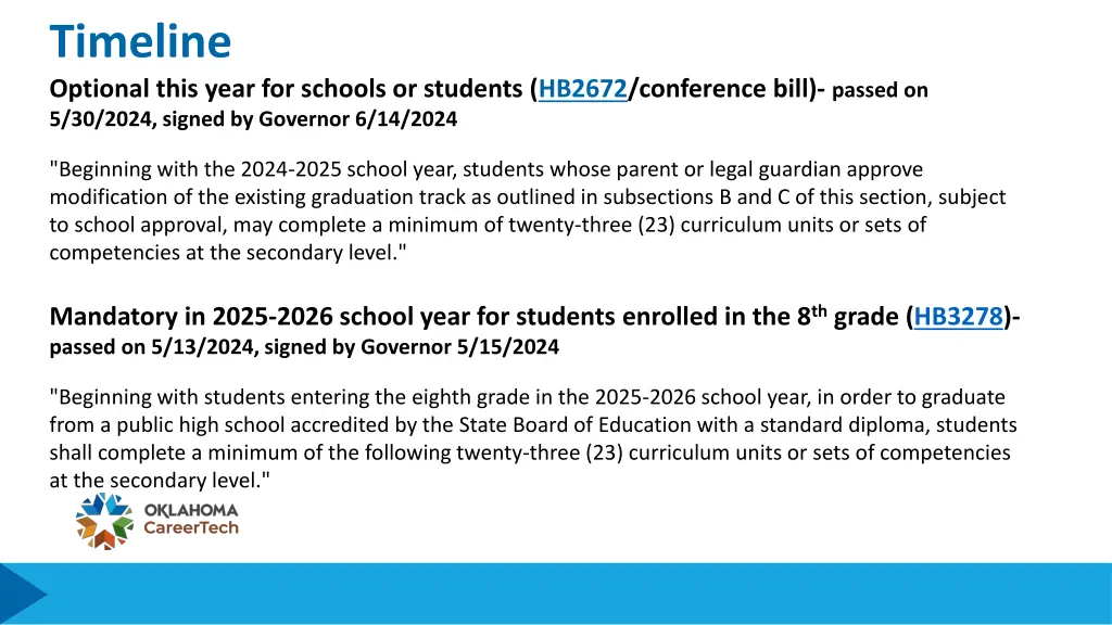 timeline optional this year for schools