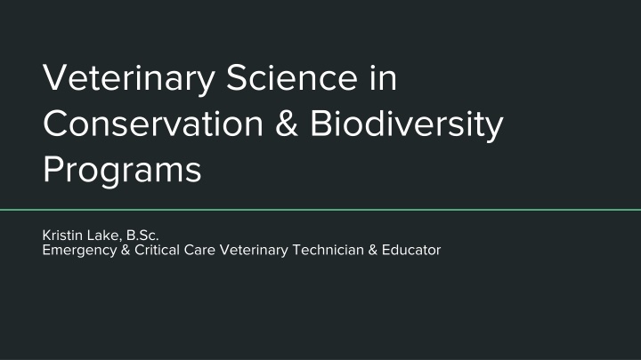 veterinary science in conservation biodiversity