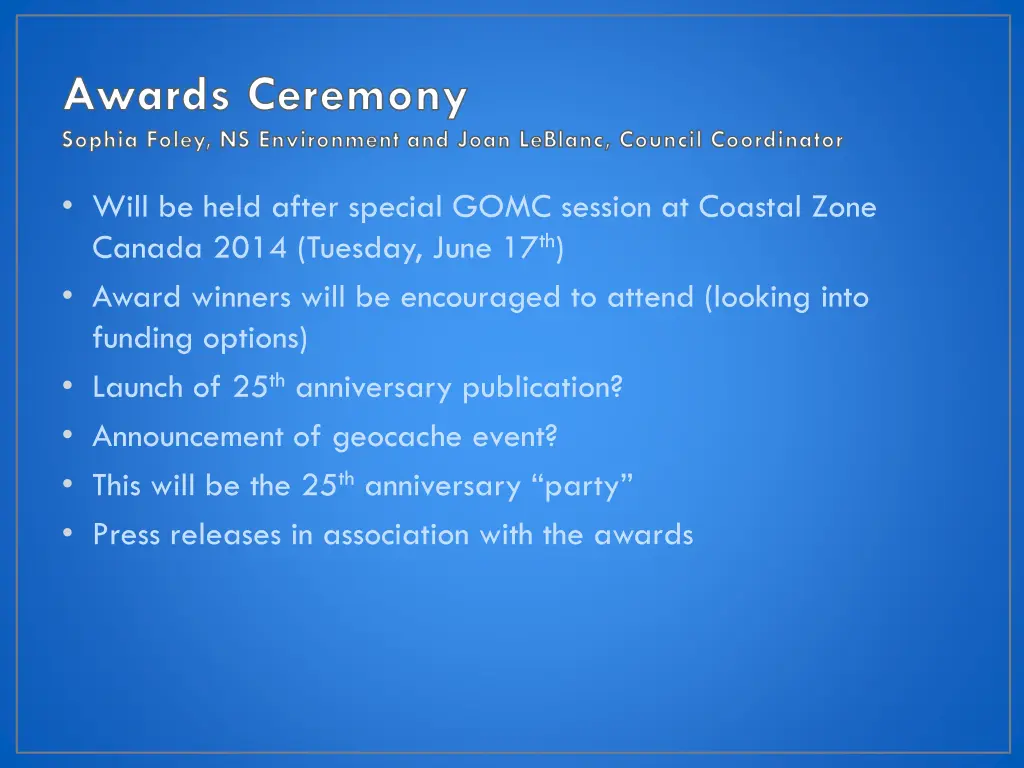 awards ceremony sophia foley ns environment