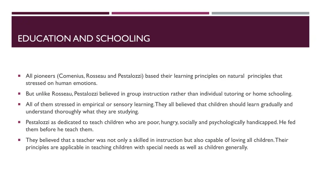 education and schooling