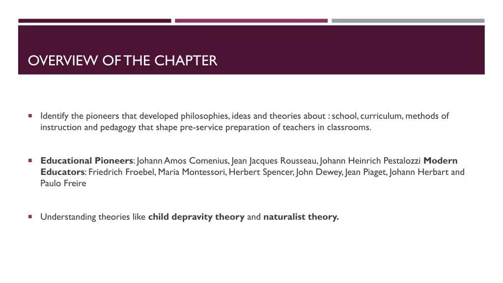 overview of the chapter