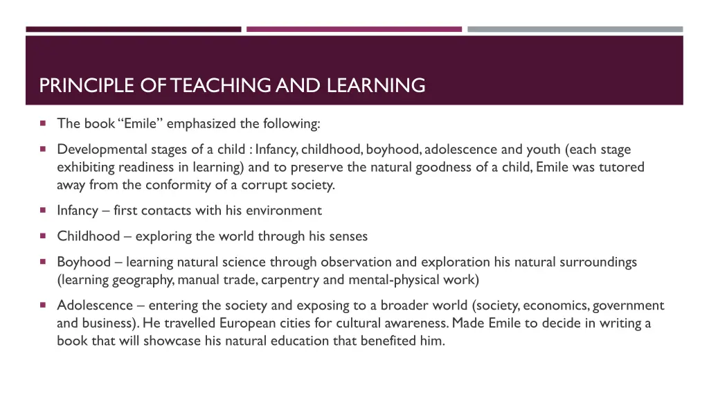principle of teaching and learning