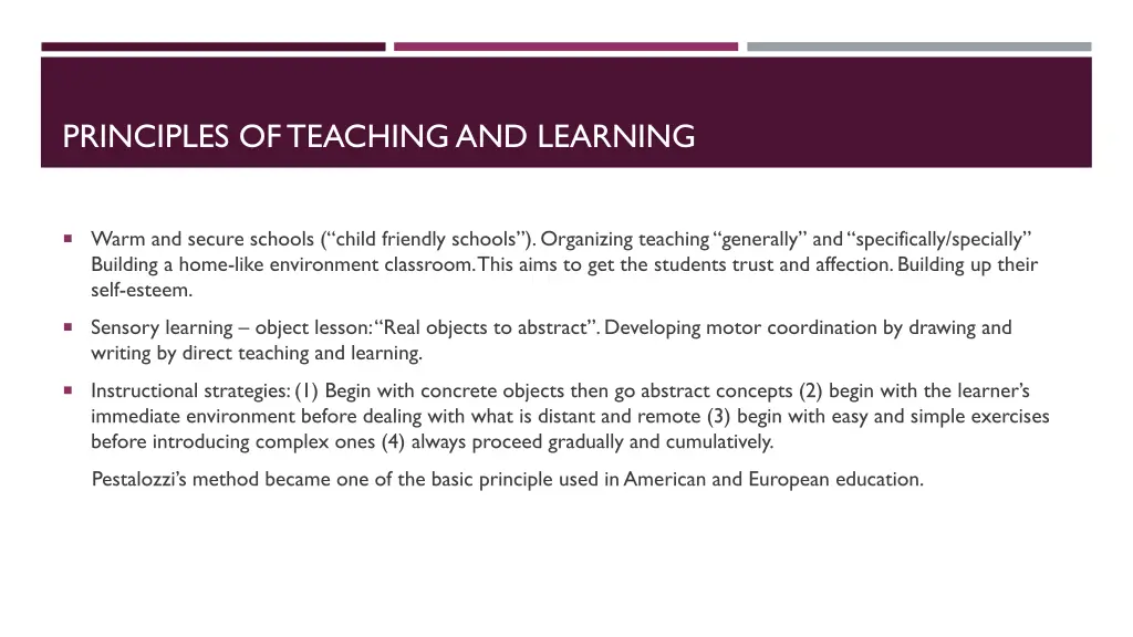 principles of teaching and learning