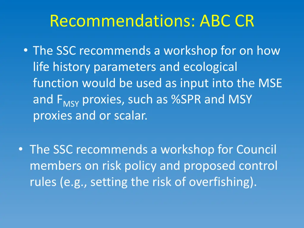 recommendations abc cr