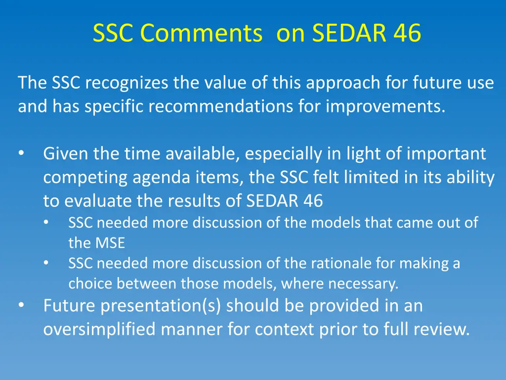 ssc comments on sedar 46 1