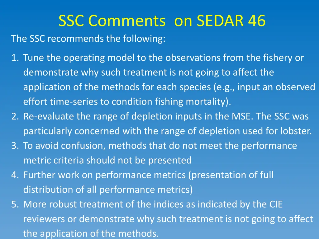 ssc comments on sedar 46 the ssc recommends