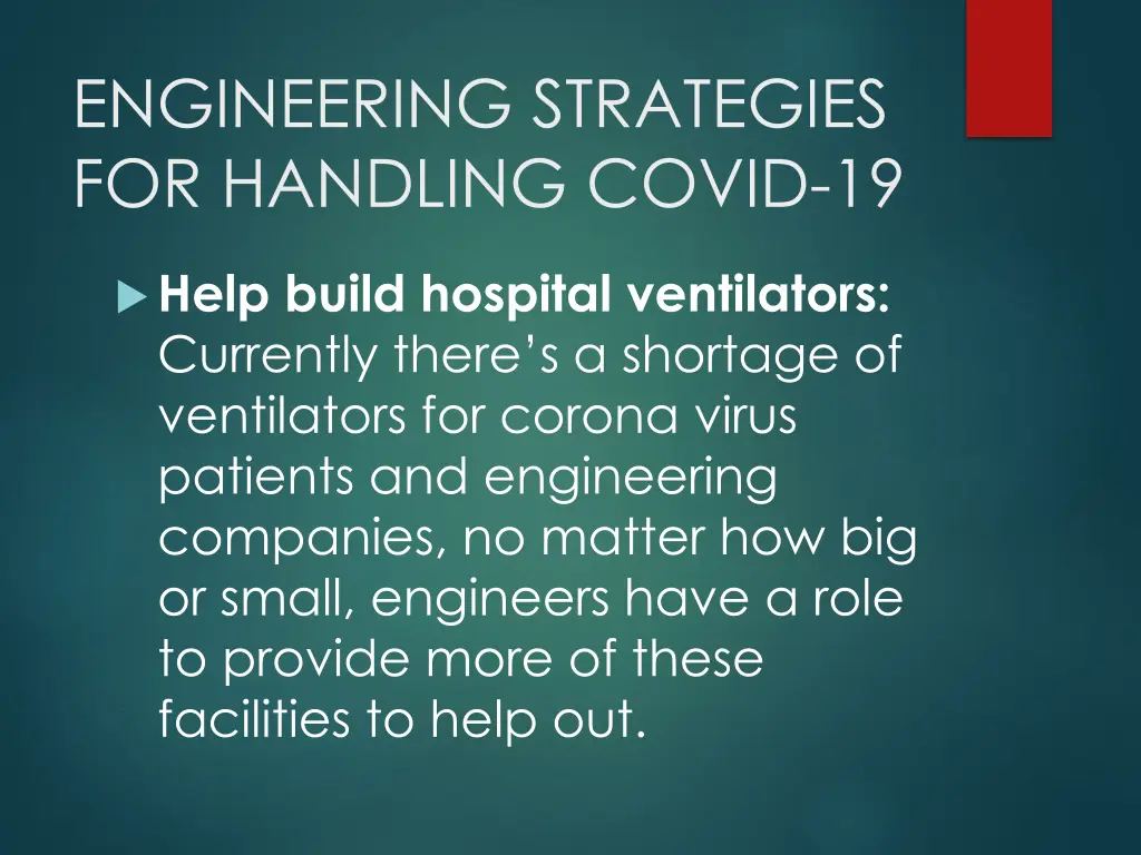 engineering strategies for handling covid 19