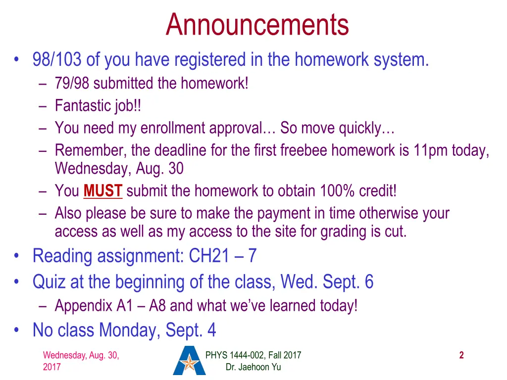 announcements