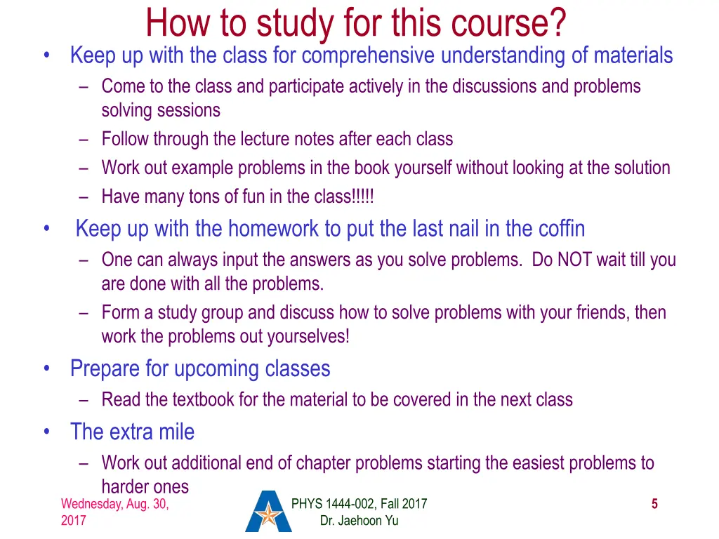 how to study for this course keep up with