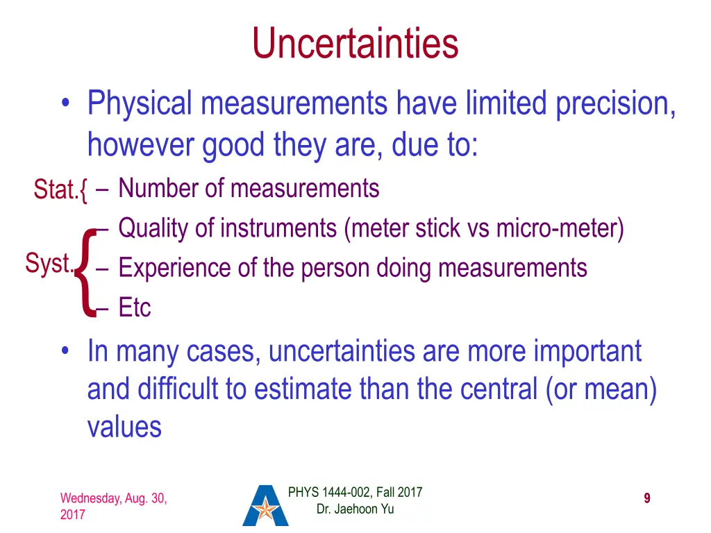 uncertainties