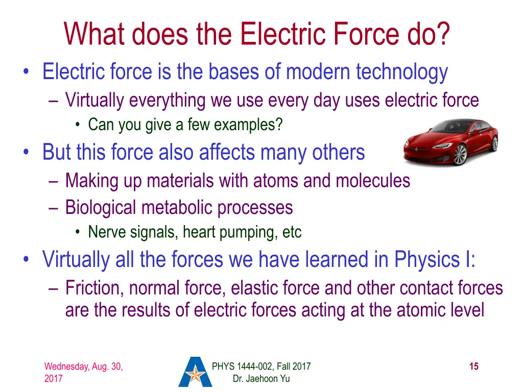 what does the electric force do electric force