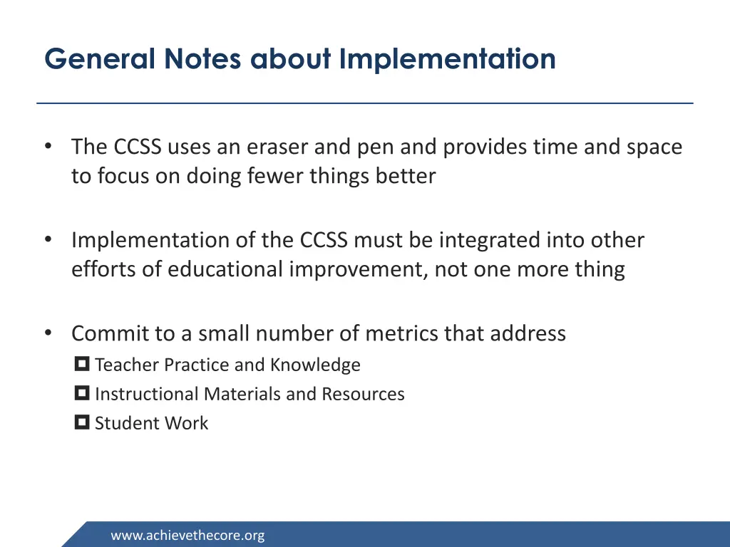 general notes about implementation