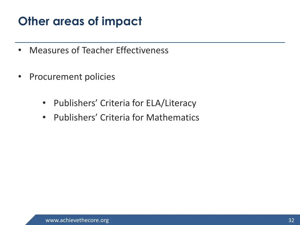 other areas of impact